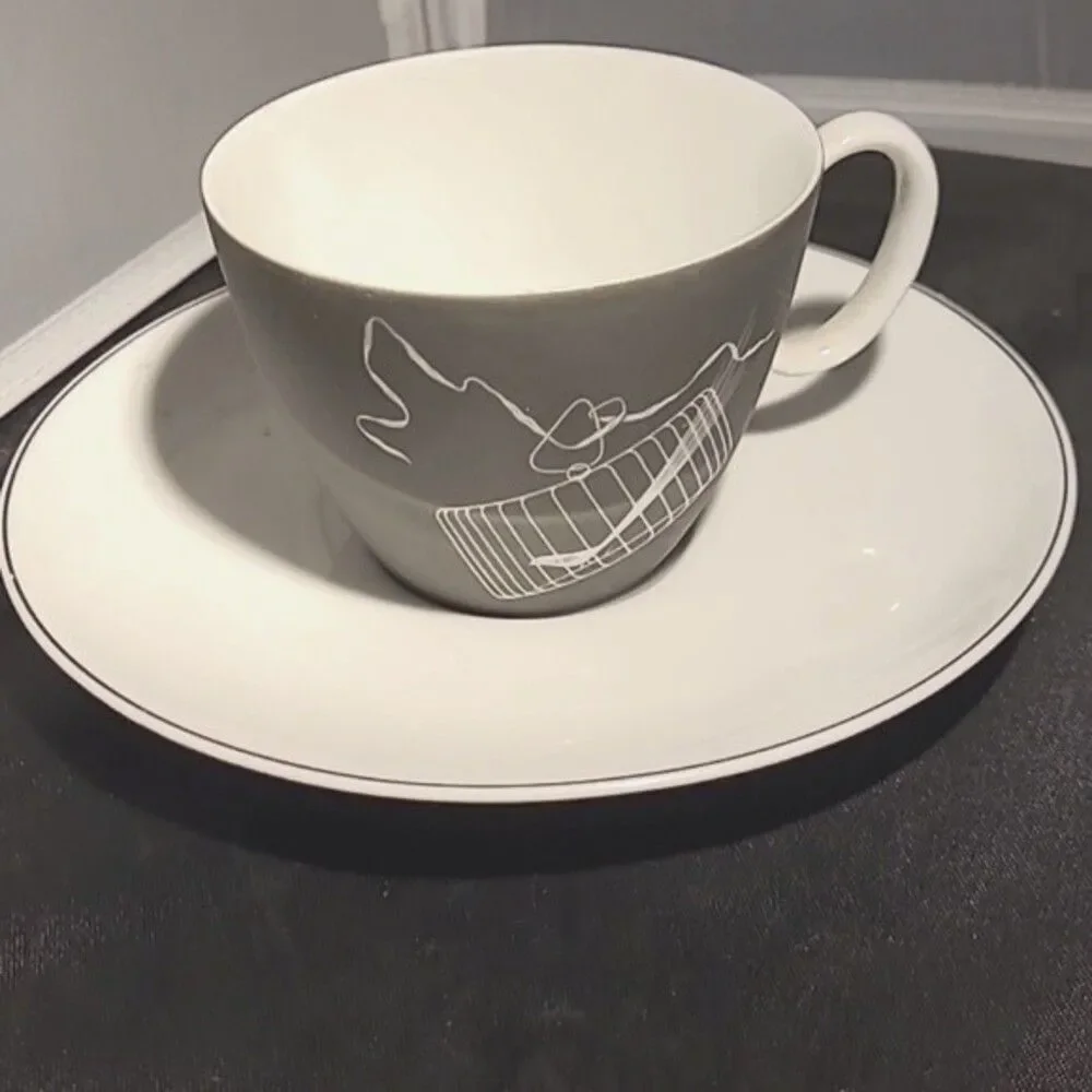 1953 Johann Haviland Papageno 2 Cup Saucer Sets Latham Loewy MCM
